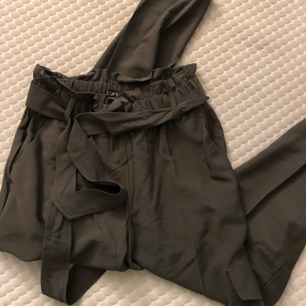 Loft Paper Bag Tie Waist Pants